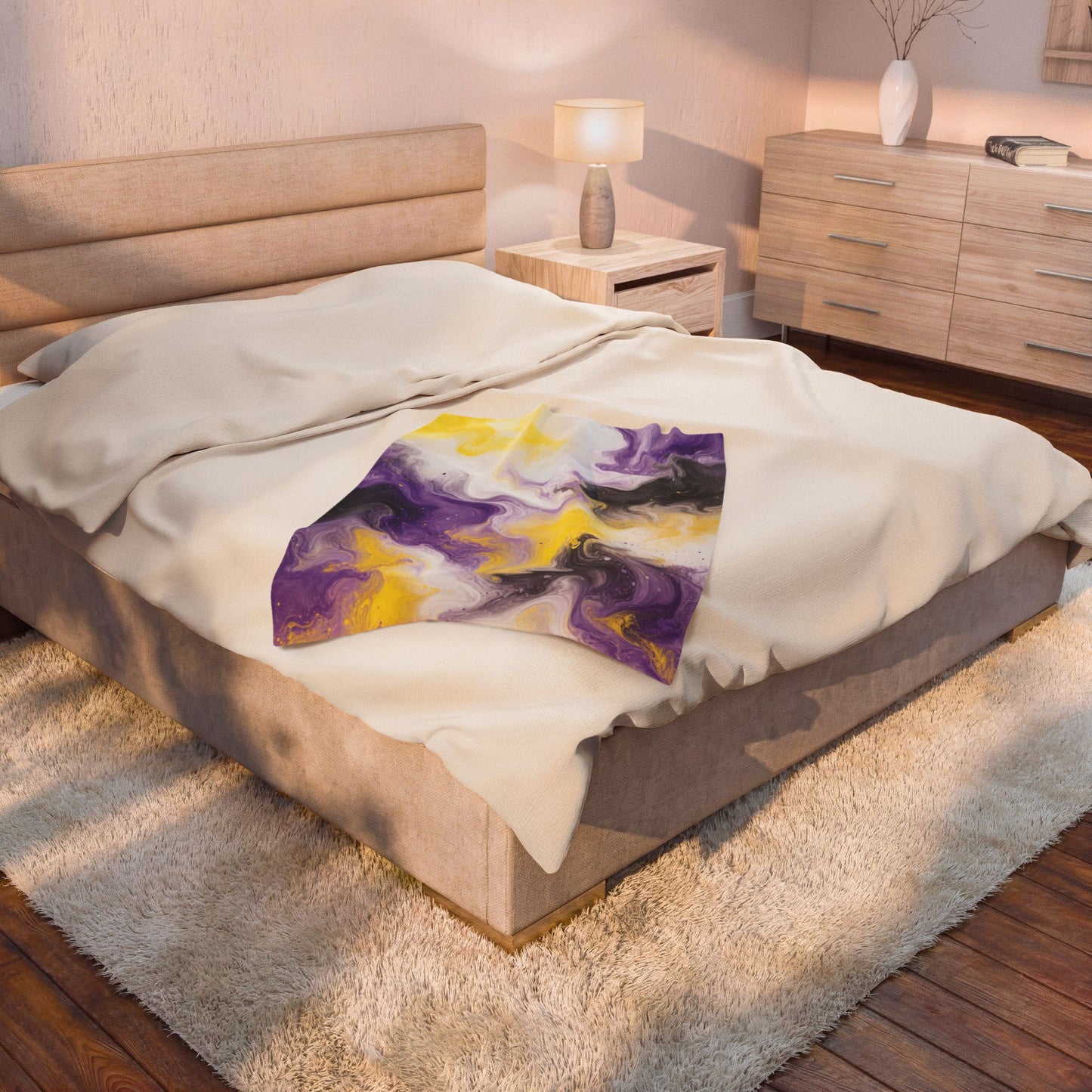 Non-binary Watercolor Marble Swirl Blanket