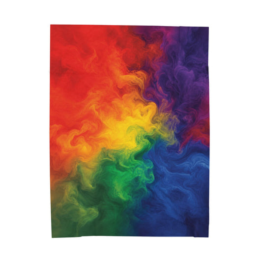 Rainbow Watercolor Marble Swirl Blanket