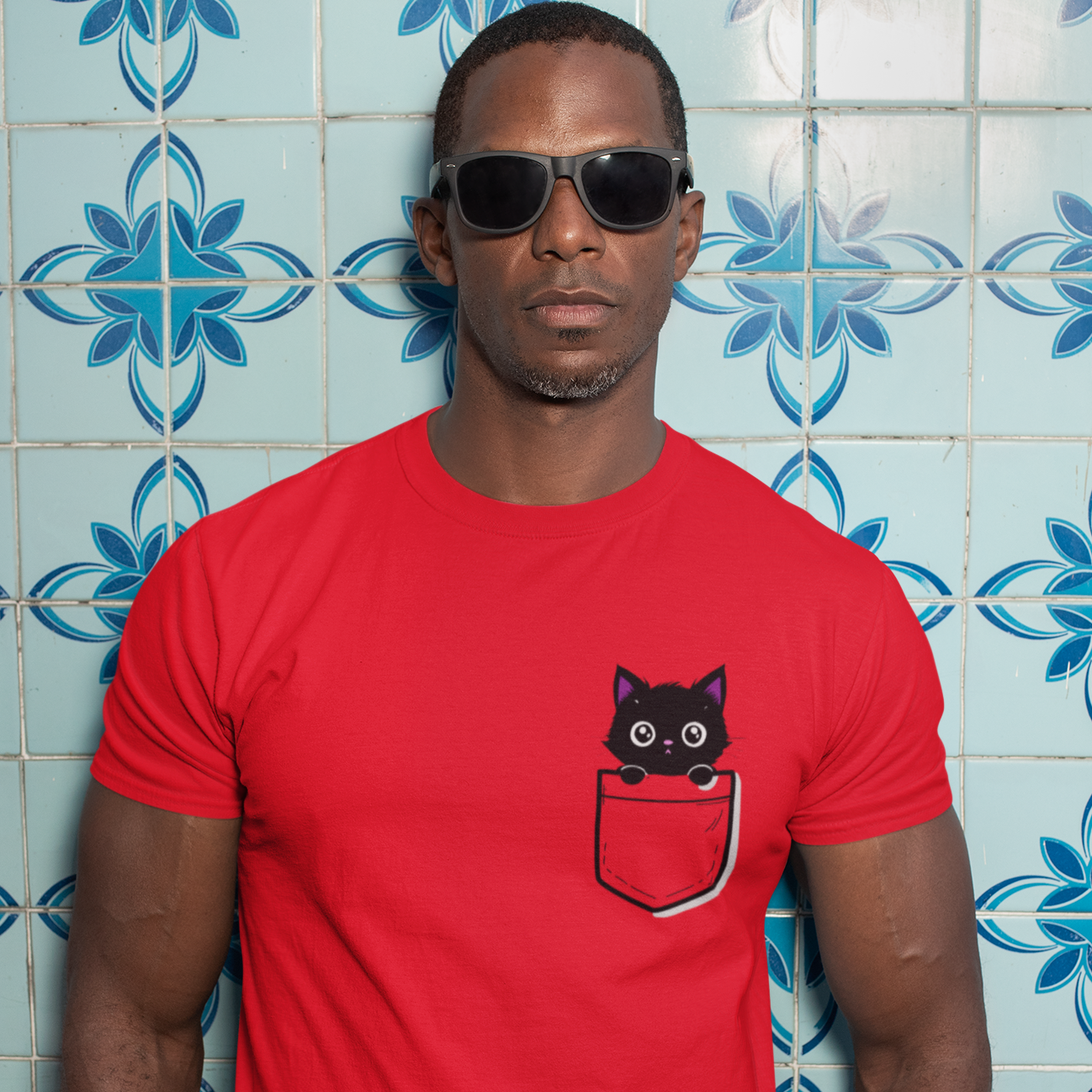 Black Cat Pocket Kitty T-shirt
