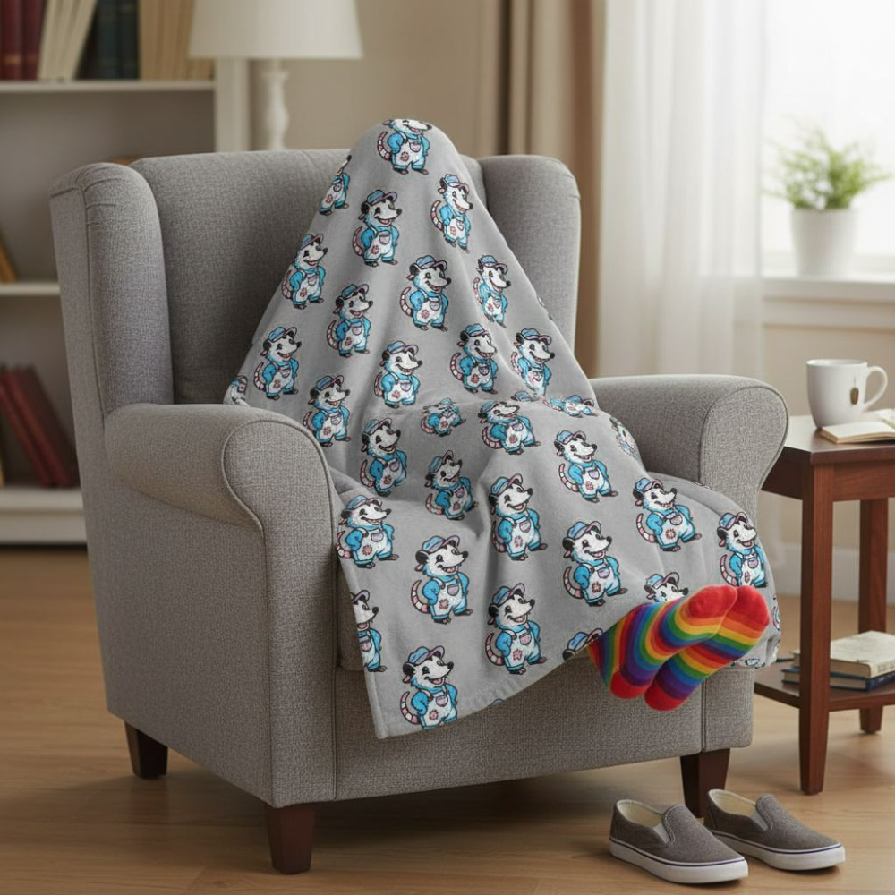 Adorable AF Transgender Hillbilly Possum | Cozy Velveteen Plush Blanket