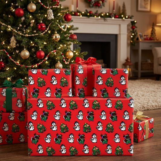 Trans & Nonbinary Critters Winter Gift Wrapping Paper Roll