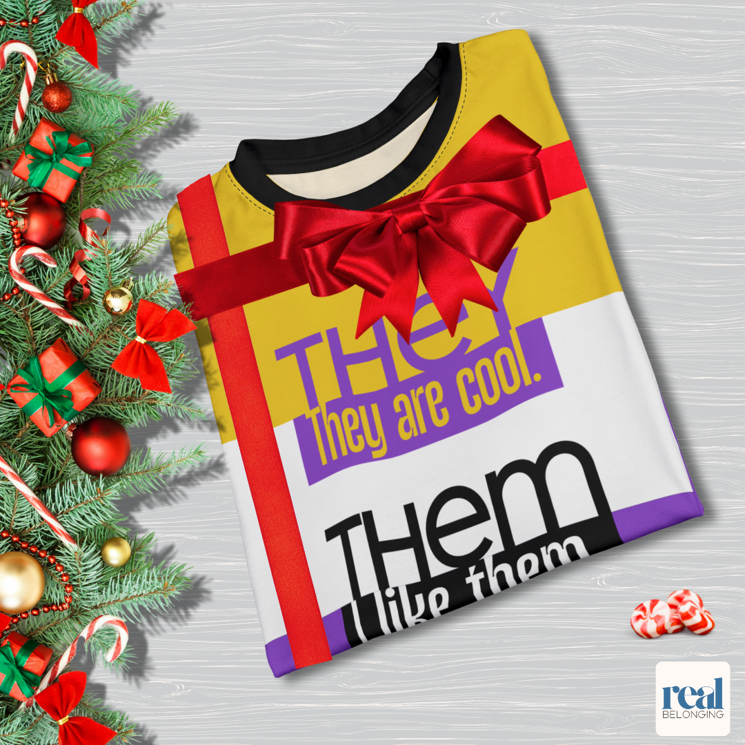 THEY / THEM — All-Over Print Non-Binary Pride Shirt