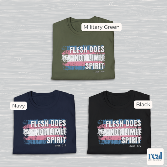 Flesh Does Not Limit The Spirit Christian Trans Pride Shirt