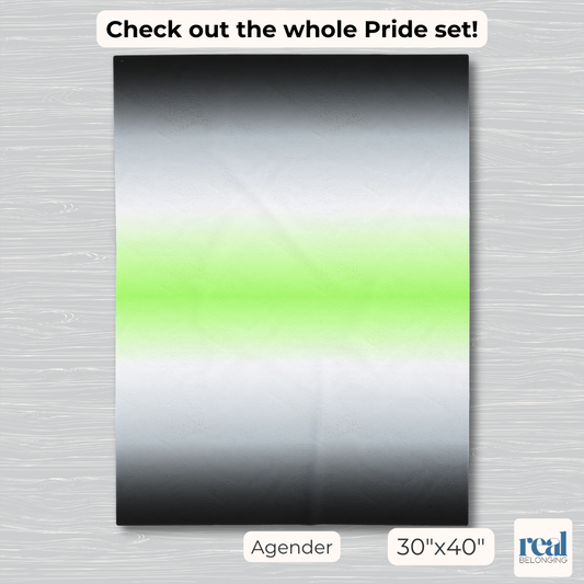 Agender Pride Flag Gradient Velveteen Plush Blanket