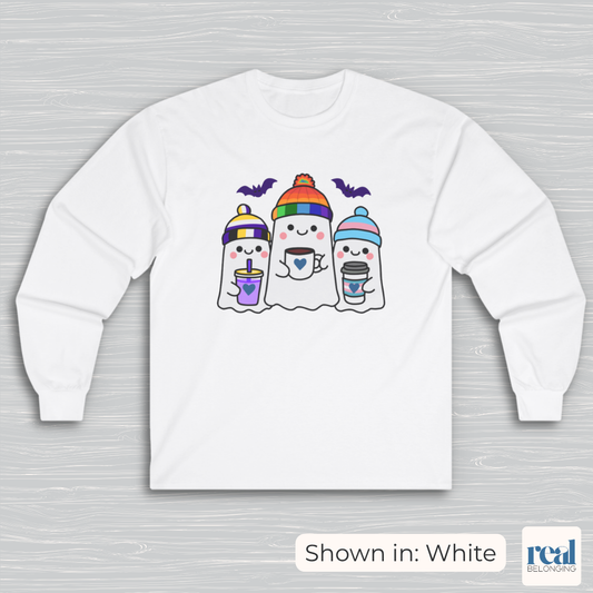 Adorable Queer, Trans, and Non-binary Ghosts Long Sleeve Shirt