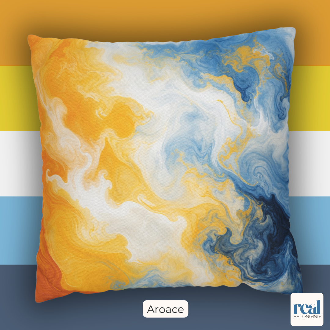 Aroace Watercolor Marble Swirl Throw Pillowcase