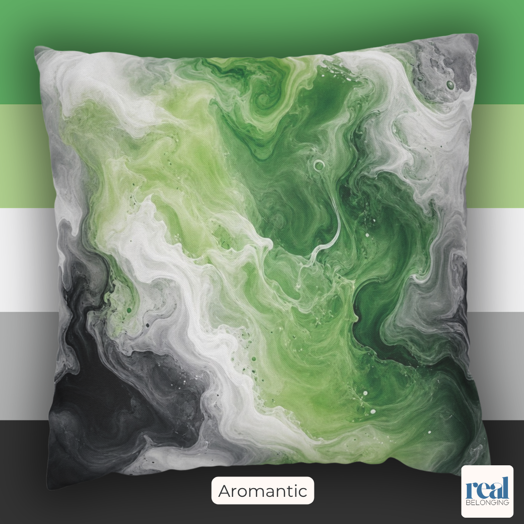 Aromantic Watercolor Marble Swirl Throw Pillowcase