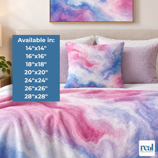 Bigender Watercolor Marble Swirl Throw Pillowcase