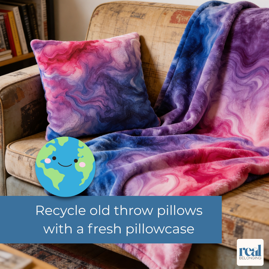 Bisexual Watercolor Marble Swirl Throw Pillowcase