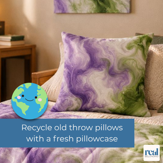 Genderqueer Watercolor Marble Swirl Throw Pillowcase
