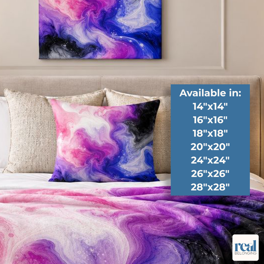 Genderfluid Watercolor Marble Swirl Throw Pillowcase