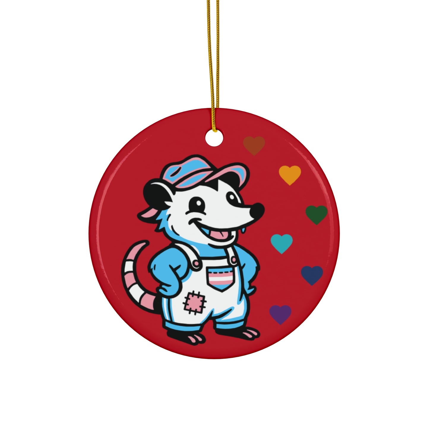 Rainbow Trans Possum Winter Tree Ornament | Adorable AF collection