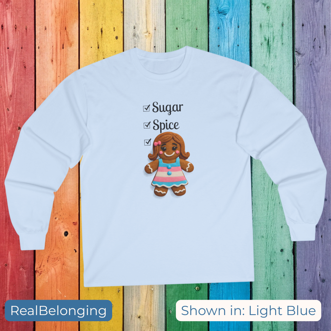 Long-sleeve Light Blue / S Sugar, Spice & Everything Nice Gingerbread Long-sleeve