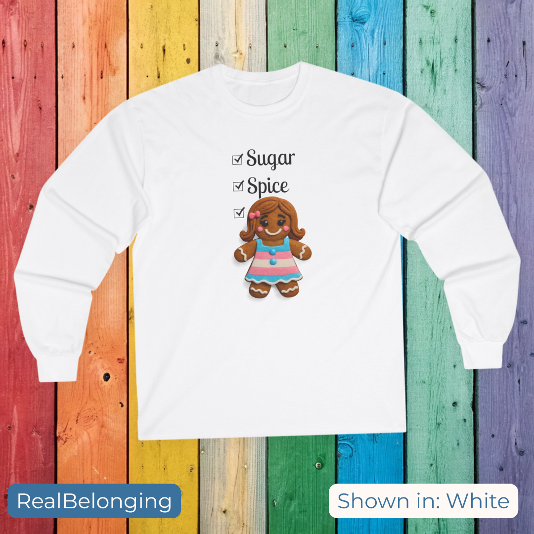 Long-sleeve White / S Sugar, Spice & Everything Nice Gingerbread Long-sleeve