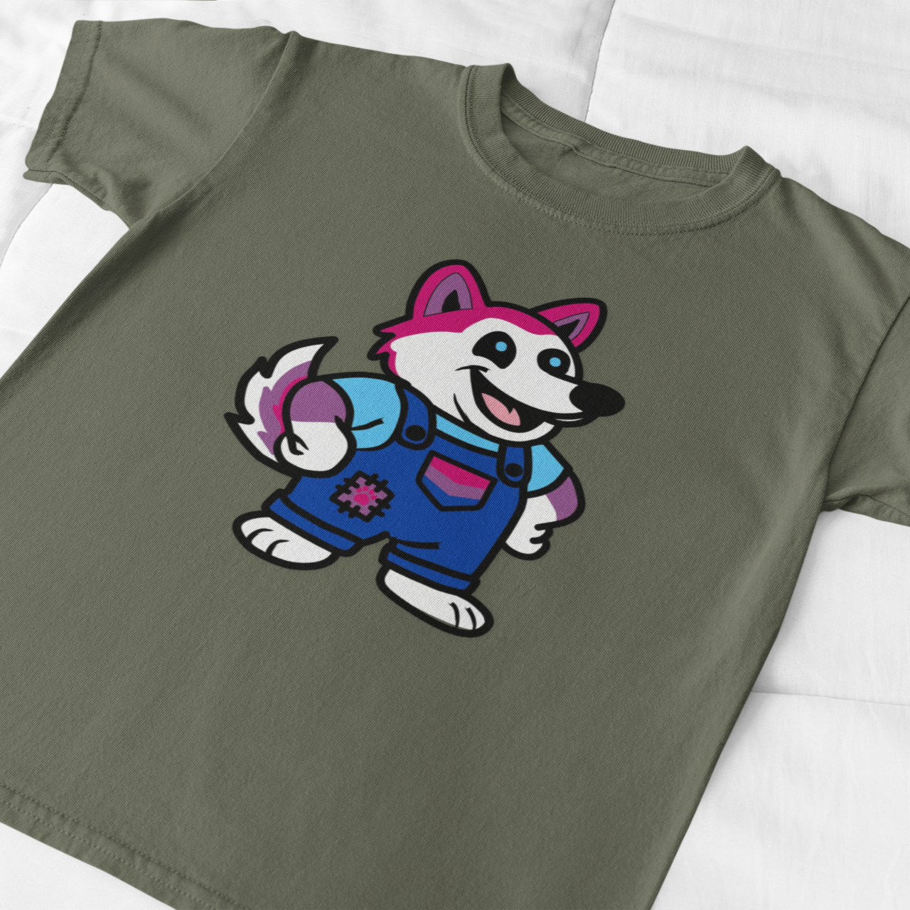 Printify T-Shirt Adorable AF Bisexual Husky Dog T-Shirt – Pride Graphic Tee in 6 Colors