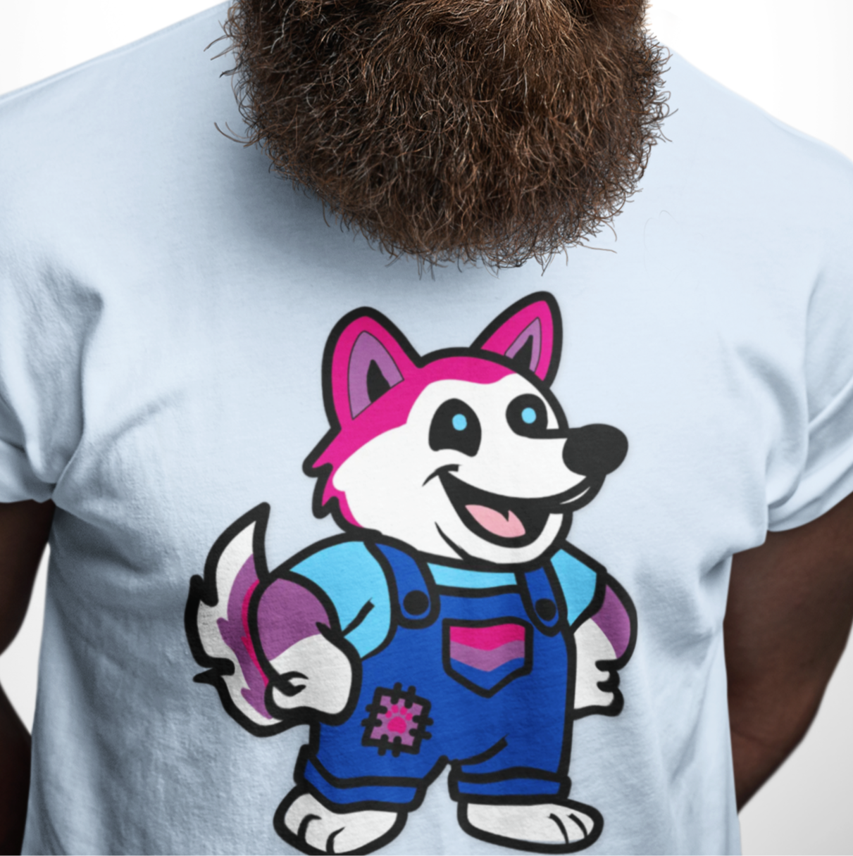 Printify T-Shirt Adorable AF Bisexual Husky Dog T-Shirt – Pride Graphic Tee in 6 Colors