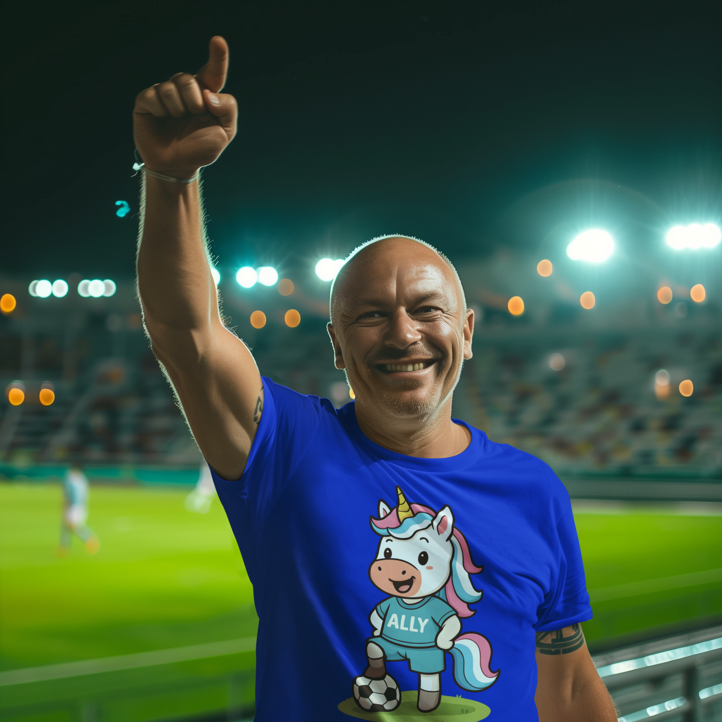 Printify T-Shirt XS / Royal / White Ally Unicorn Soccer Player T-shirt for Trans Athletes and Allies