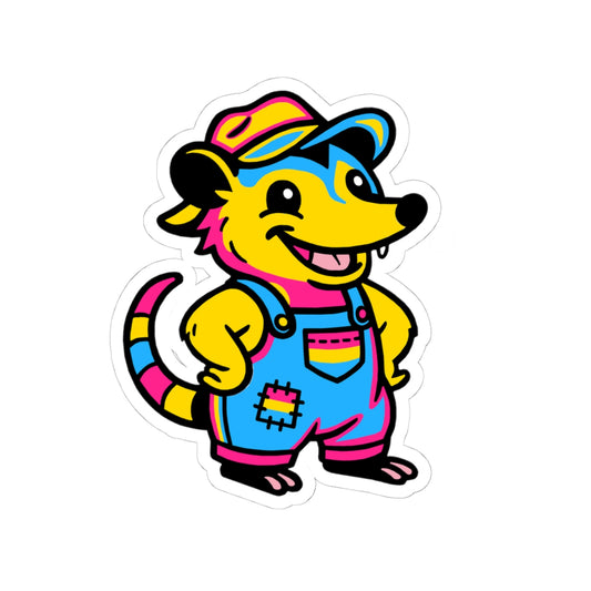Real Belonging Sticker 4" × 4" / White Adorable AF Pansexual Possum Sticker