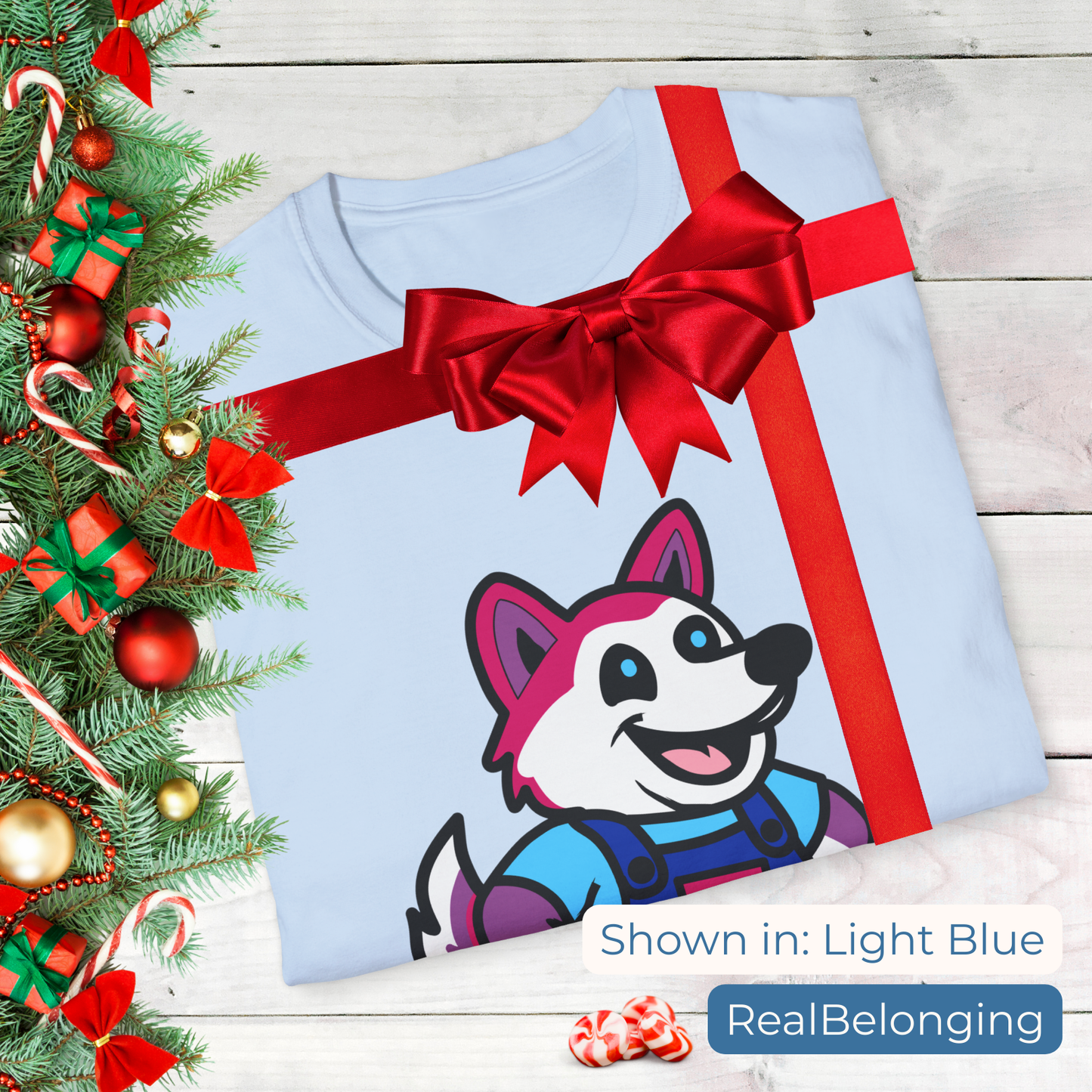 Real Belonging T-Shirt Adorable AF Bisexual Husky Dog T-Shirt – Pride Graphic Tee in 6 Colors