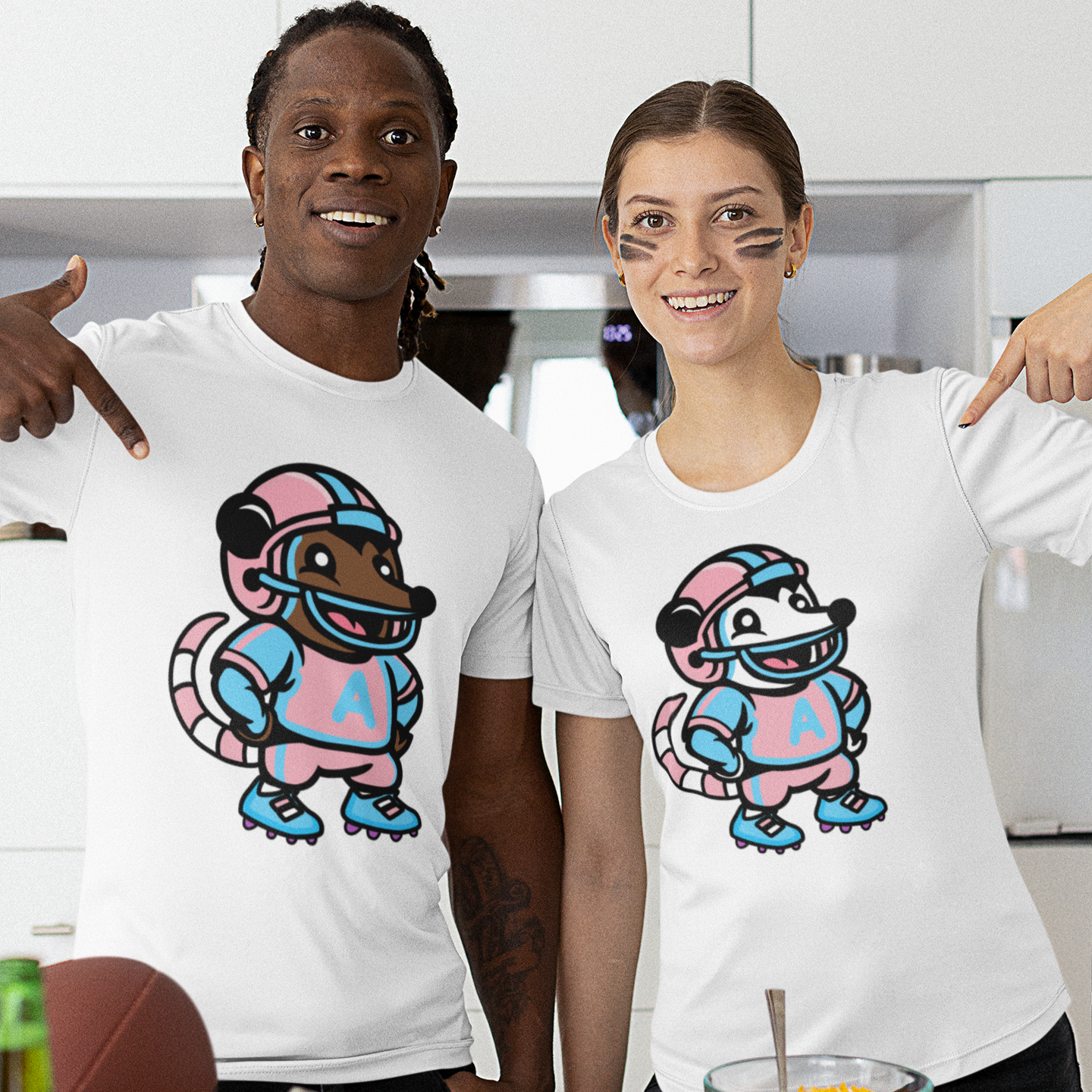 Real Belonging T-Shirt Adorable AF Football Possum T-Shirt | Team Trans