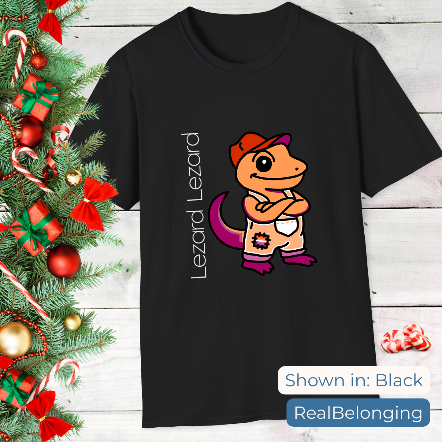 Real Belonging T-Shirt Black / S Lezard Lezard | Lesbian Pride Lizard Lizard T-Shirt – Meme Mashup