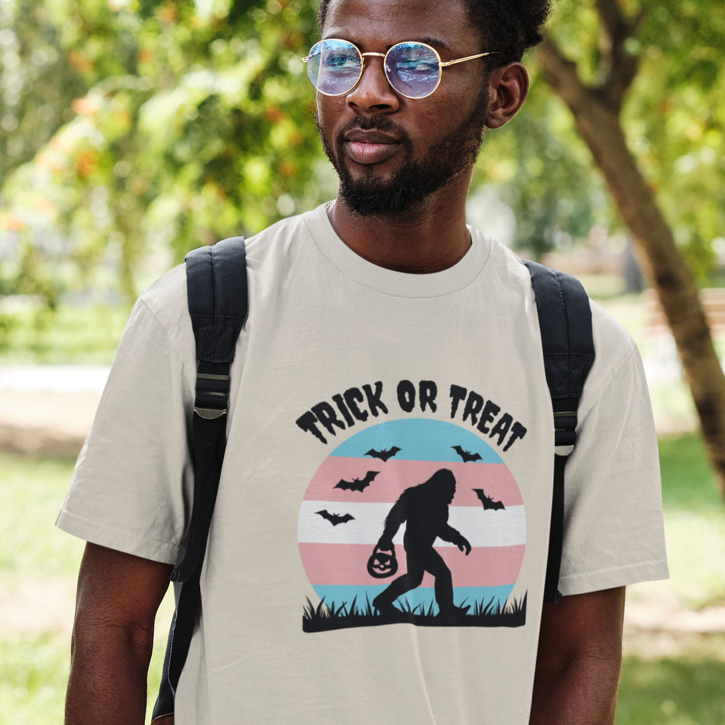 Real Belonging T-Shirt Natural / S Trick or Treat Transgender Sasquatch Halloween Shirt