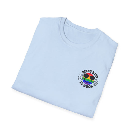 Real Belonging T-Shirt Rainbow Happy Face “Being Kind Is Cool” T-Shirt