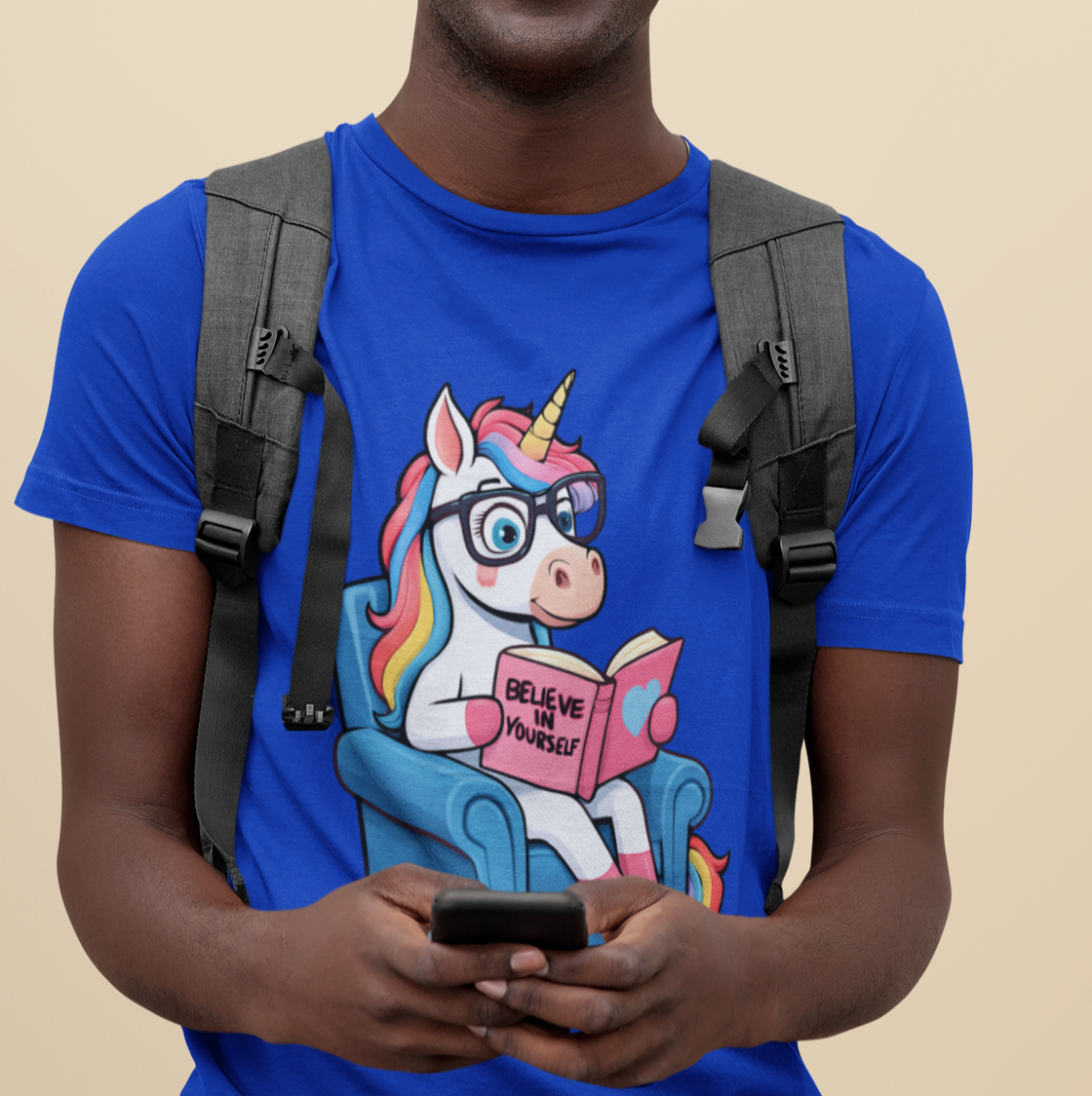 Real Belonging T-Shirt Royal / S Unicorn Believe in Yourself Reading T-Shirt