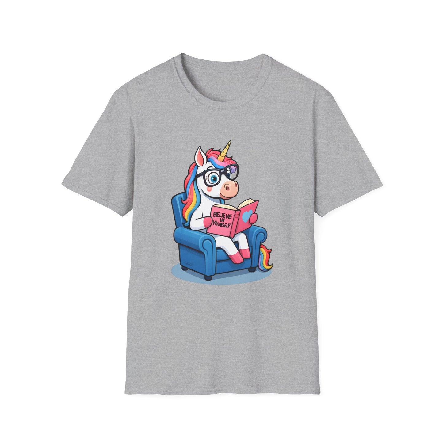 Real Belonging T-Shirt Sport Grey / S Unicorn Believe in Yourself Reading T-Shirt