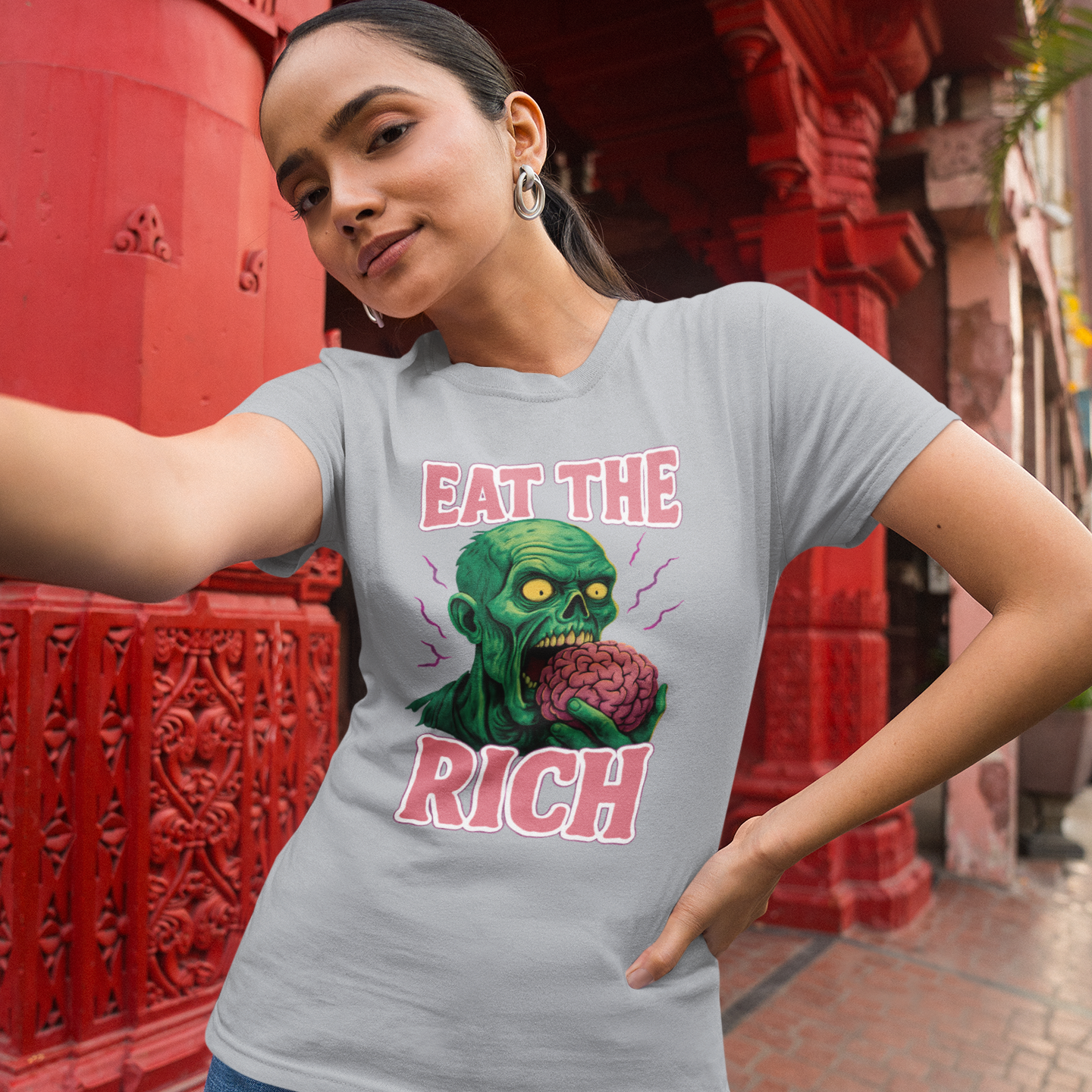 Real Belonging T-Shirt Sport Grey / XS Zombie “Eat the Rich” T-Shirt