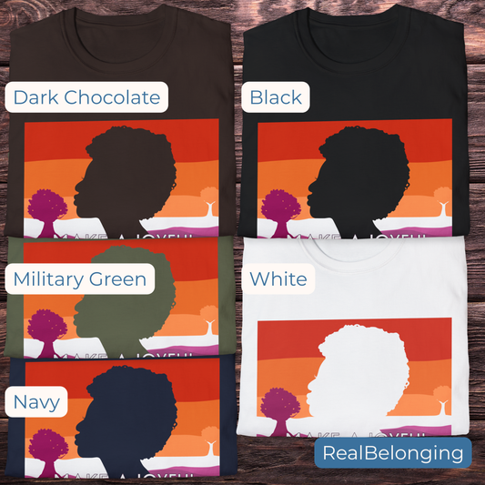 Real Belonging T-Shirt White / S Make a Joyful Noise Unto the Lorde T-Shirt – Lesbian Pride Landscape