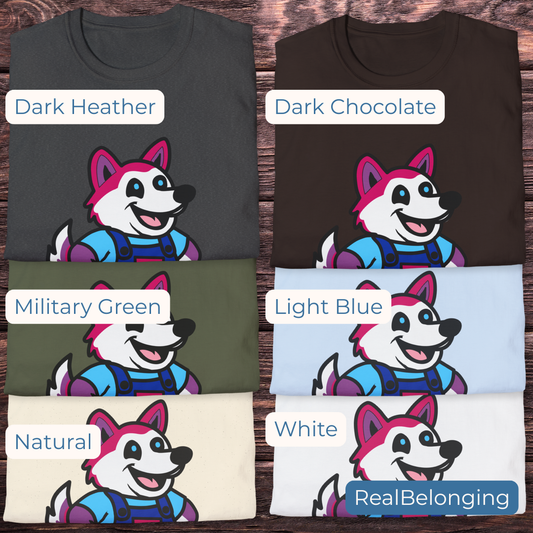 T-Shirt Adorable AF Bisexual Husky Dog T-Shirt – Pride Graphic Tee in 6 Colors