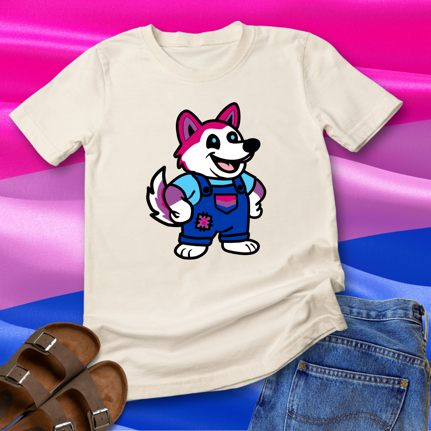 T-Shirt Adorable AF Bisexual Husky Dog T-Shirt – Pride Graphic Tee in 6 Colors