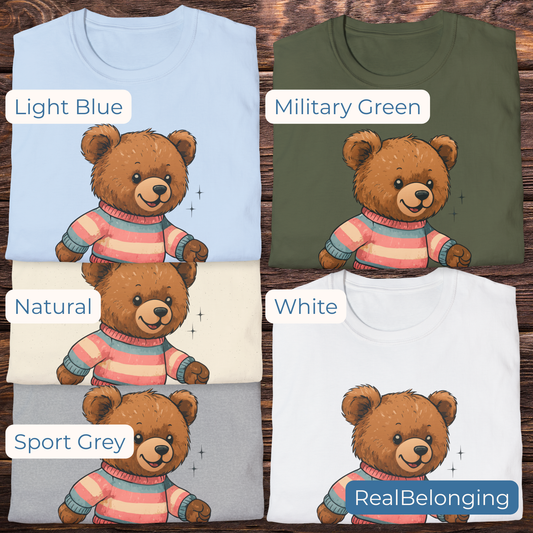 T-Shirt Adorable AF Teddy Bear in Blue & Pink Sweater T-shirt