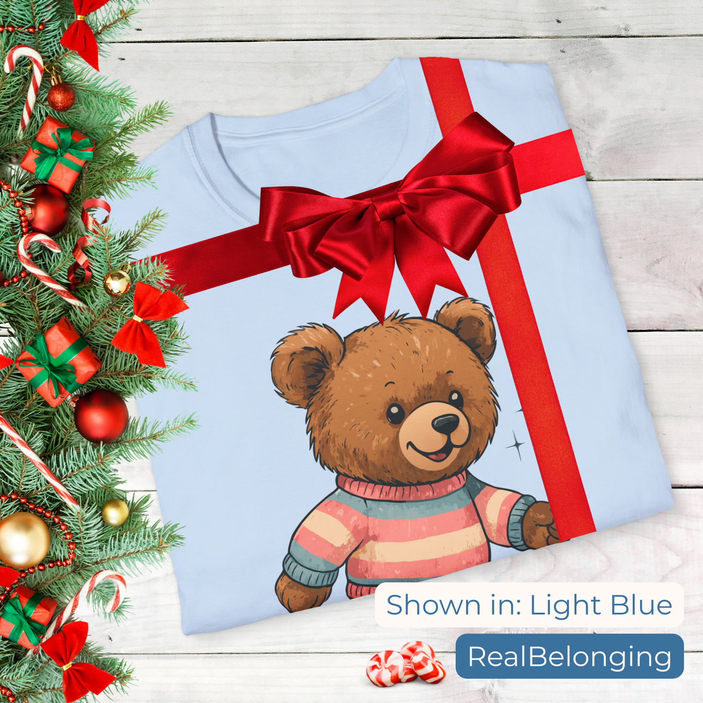 T-Shirt Adorable AF Teddy Bear in Blue & Pink Sweater T-shirt