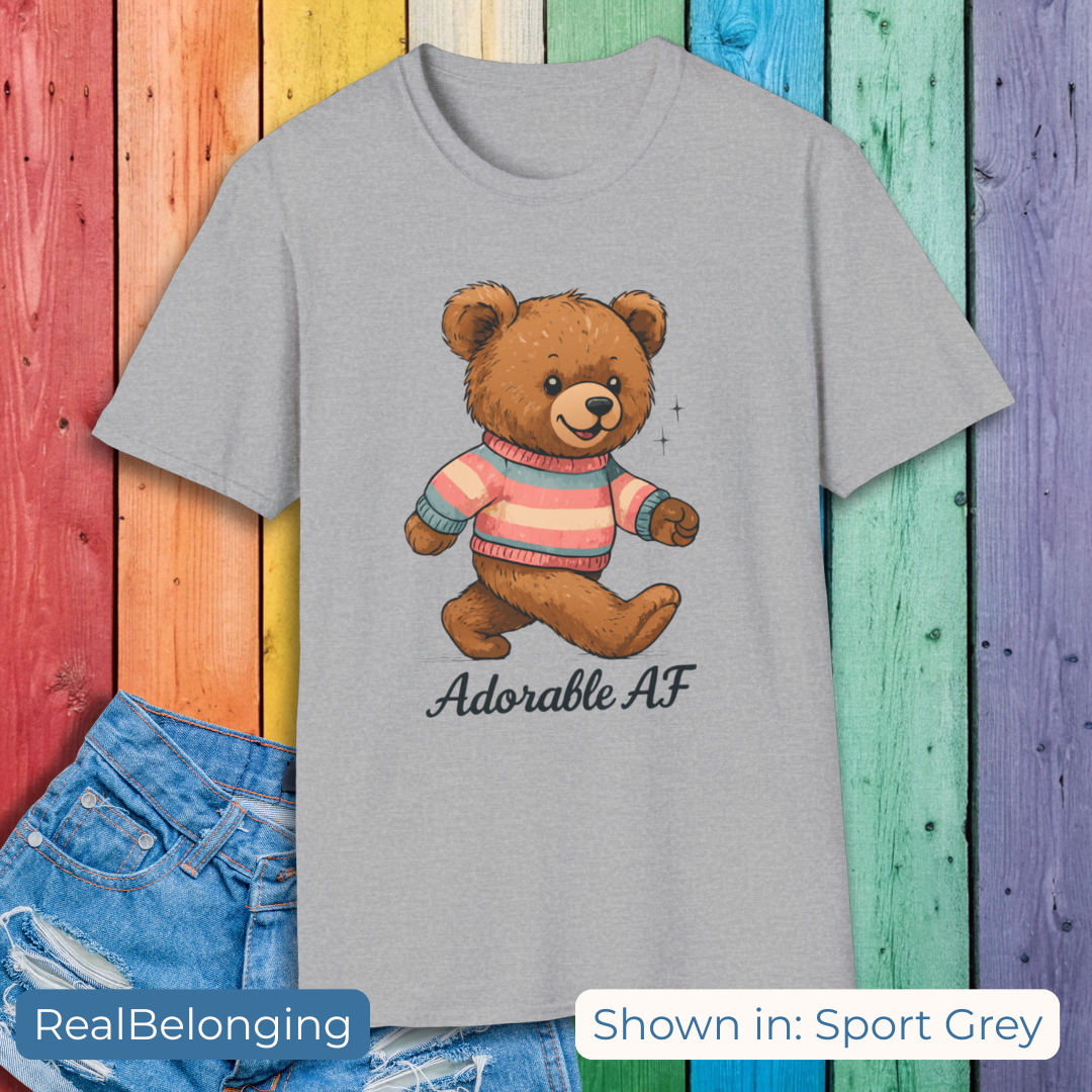 T-Shirt Adorable AF Teddy Bear in Blue & Pink Sweater T-shirt
