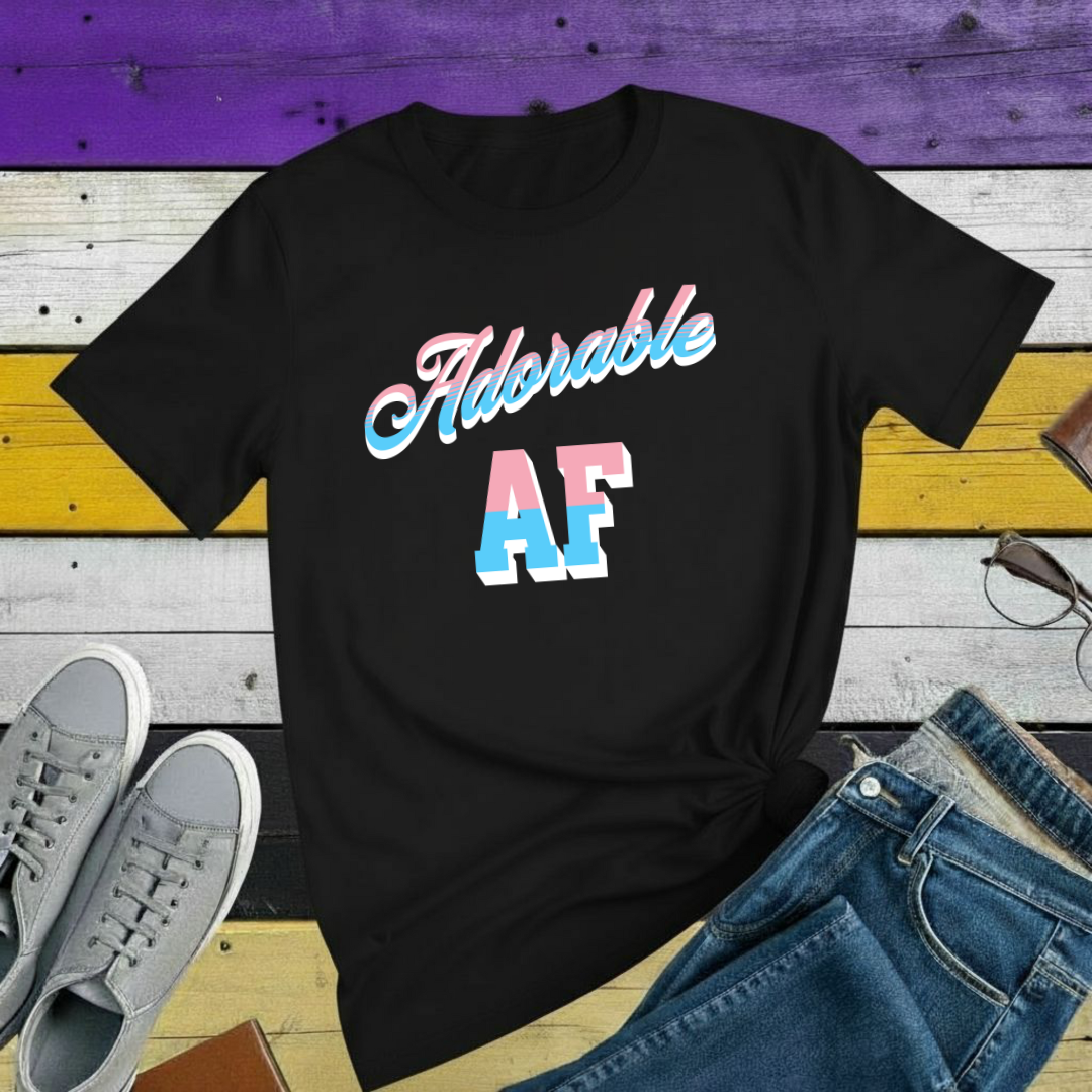 T-Shirt Black / S Adorable AF | Trans Pride Shirt