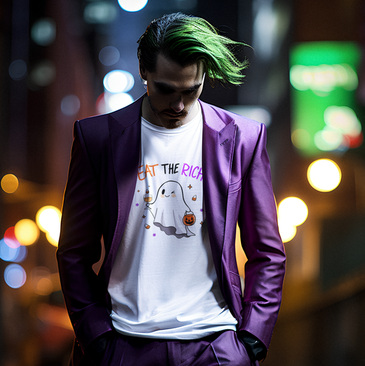 T-Shirt Cute Ghost “Eat the Rich” Halloween Anti-Capitalist T-Shirt