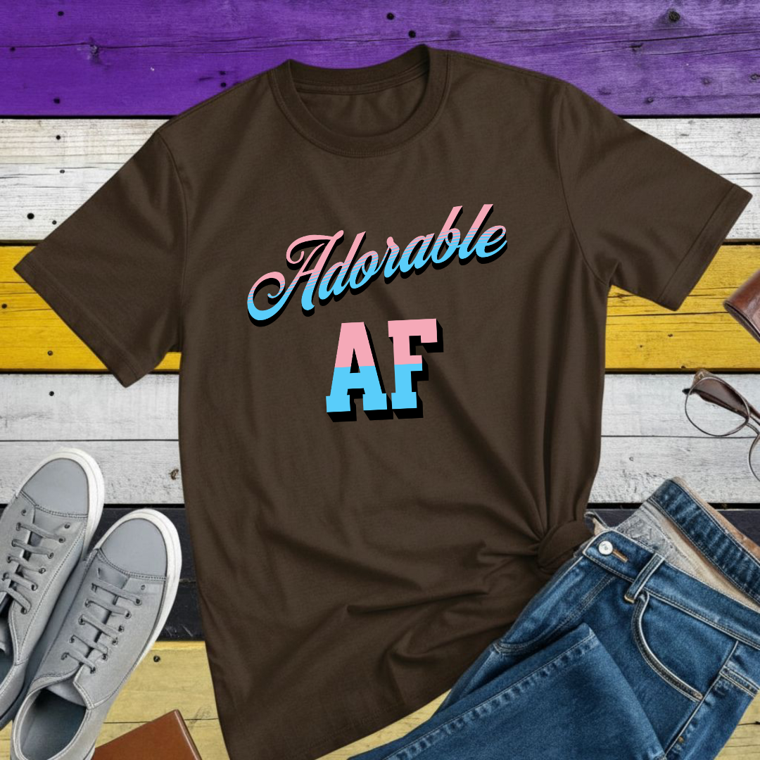 T-Shirt Dark Chocolate / S Adorable AF | Trans Pride Shirt
