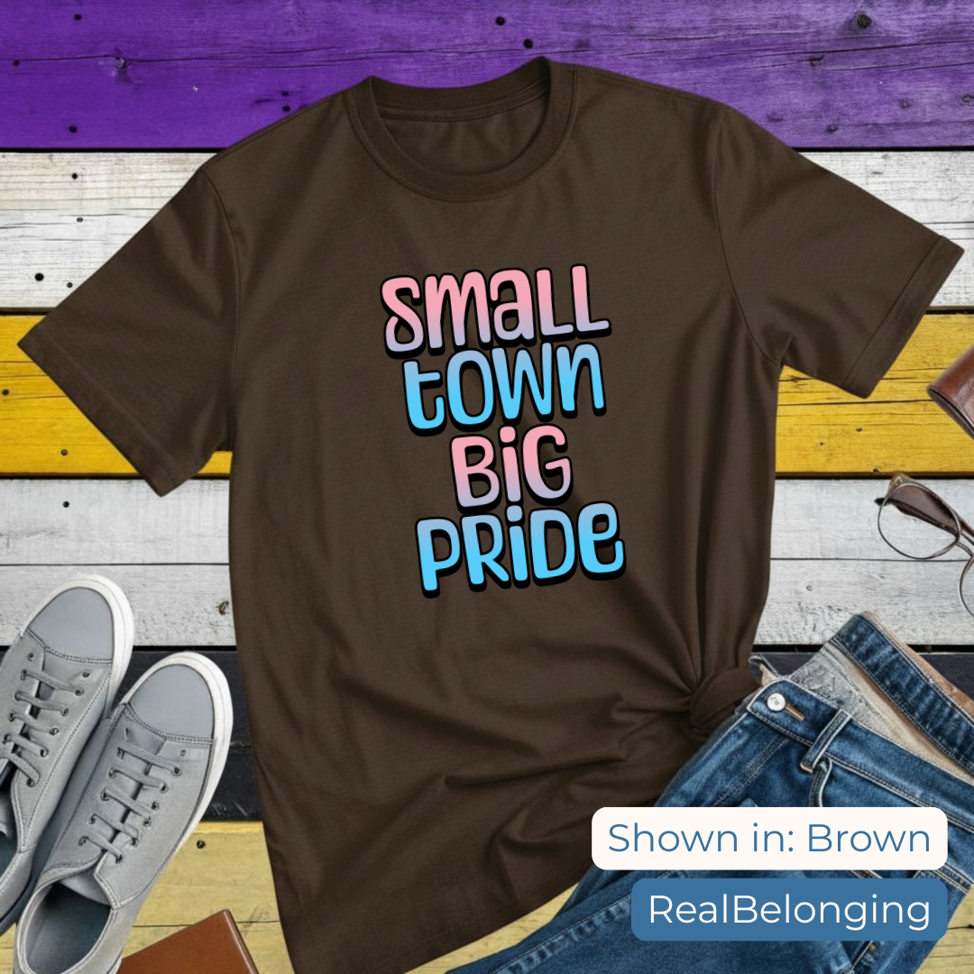 T-Shirt Dark Chocolate / S Small Town Big Pride | Transgender Pride T-shirt