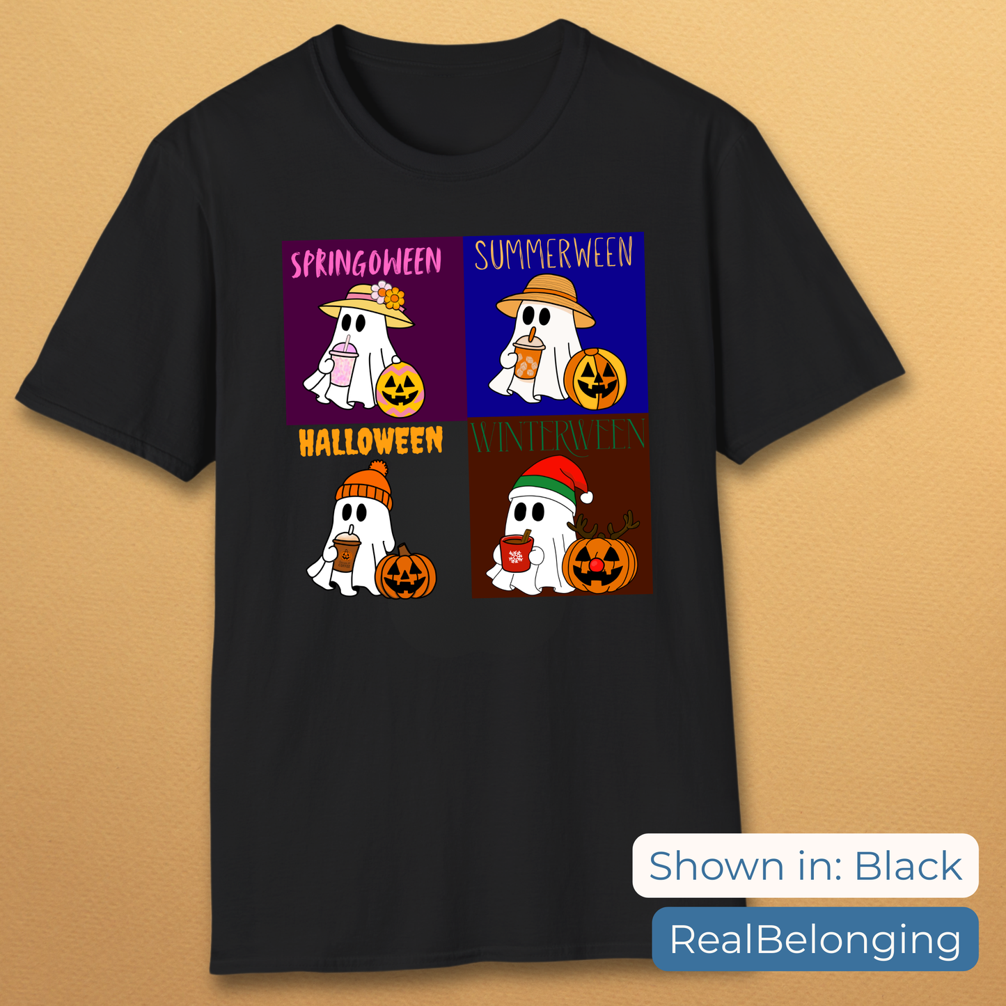 T-Shirt Four Seasons Year-Round Halloween Ghost T-Shirt