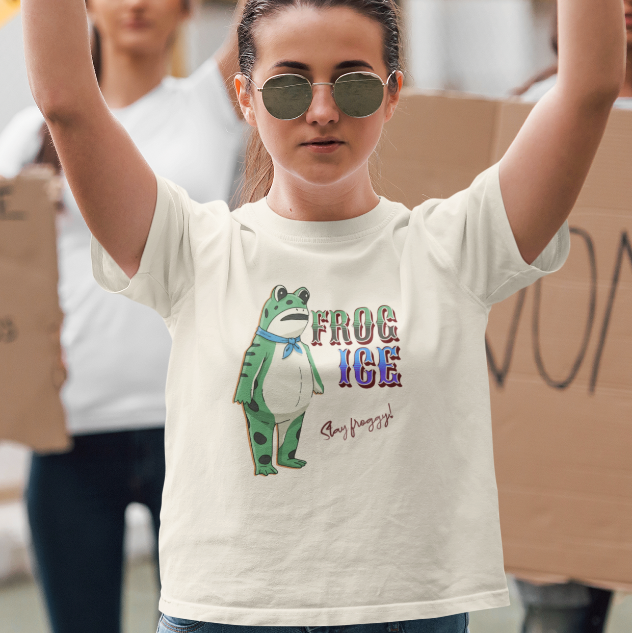 T-Shirt Frog ICE, Stay Froggy | Portland Frog Protest T-shirt