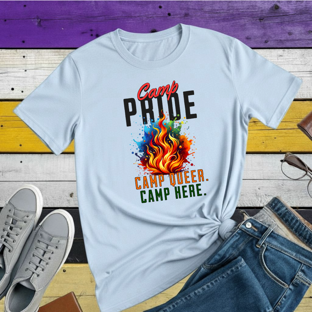 T-Shirt Light Blue / S Camp Pride Camp Queer T-shirt