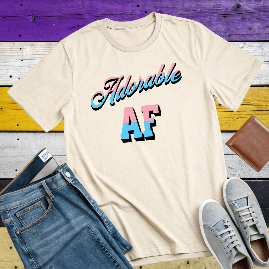 T-Shirt Natural / S Adorable AF | Trans Pride Shirt