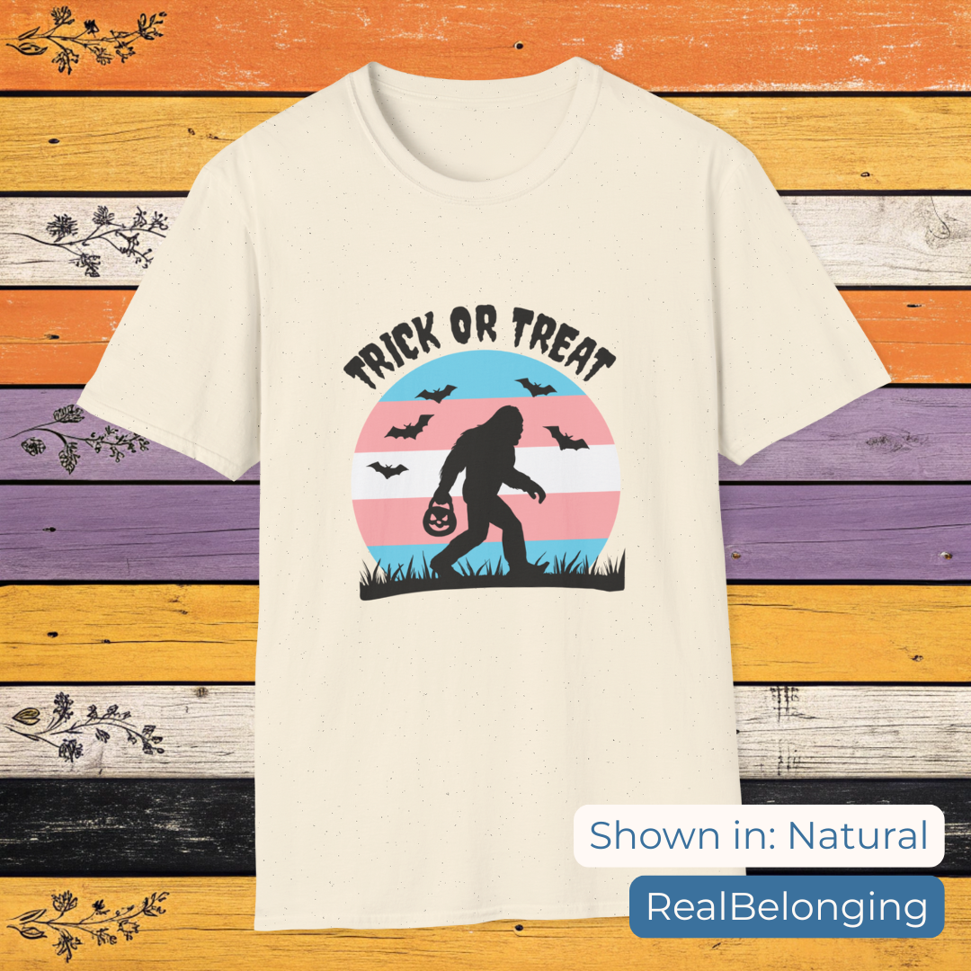 T-Shirt Natural / S Trick or Treat Transgender Sasquatch Halloween Shirt