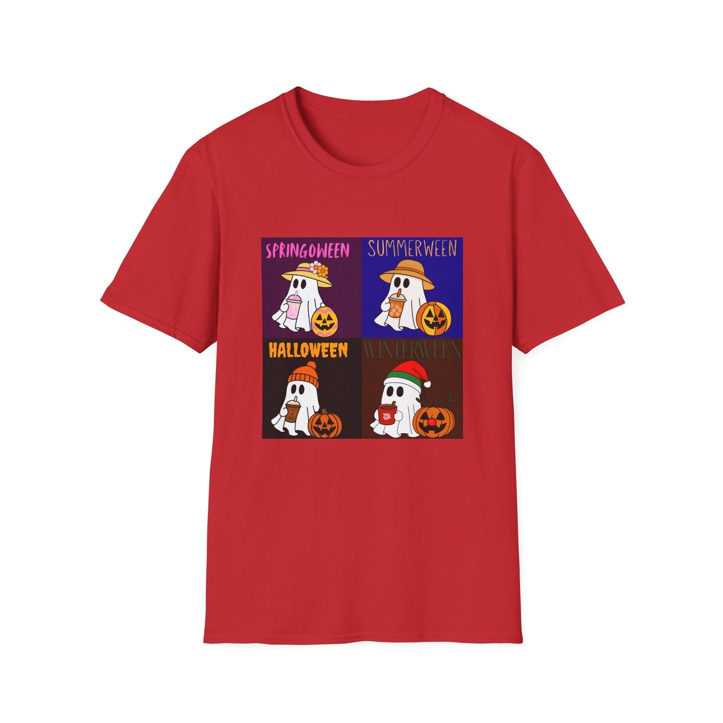 T-Shirt Red / S Four Seasons Year-Round Halloween Ghost T-Shirt