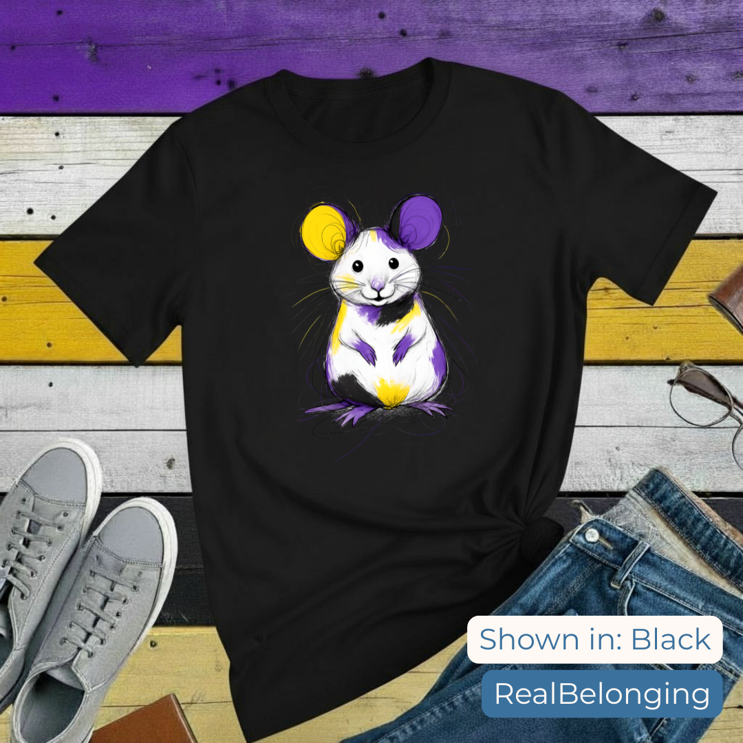 T-Shirt S / Black Adorable Non-binary Mouse T-shirt
