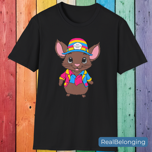 T-Shirt S / Black Personalized Pansexual Mouse T-shirt