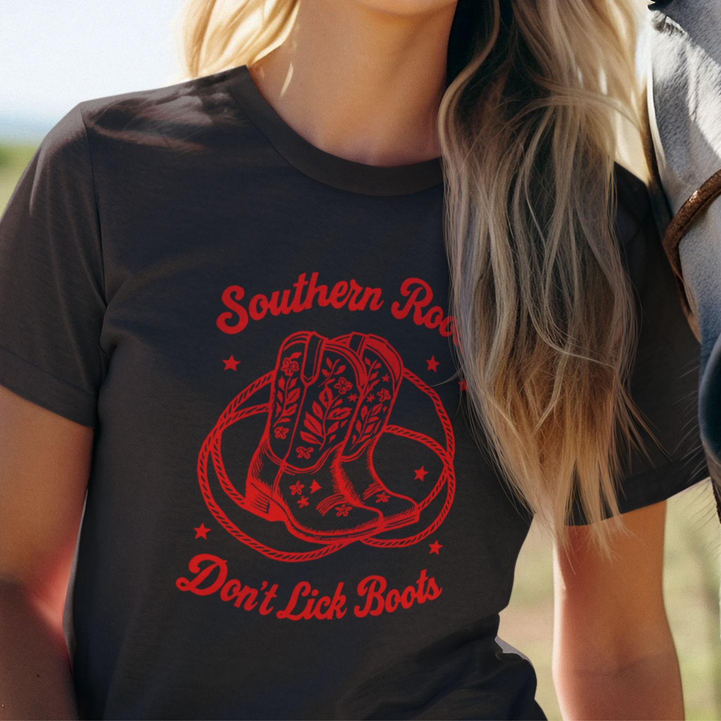 T-Shirt S / Dark Chocolate Southern Roots Don't Lick Boots T-shirt