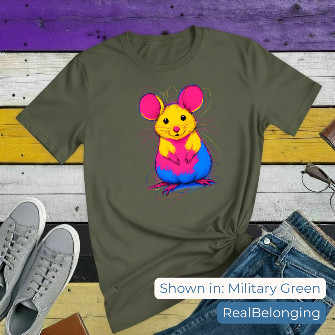 T-Shirt S / Military Green Pansexual Mouse T-shirt